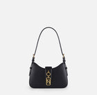 Elisabetta Franchi Borsa Ecopelle nera piccola a spalla logo EF oro PE26