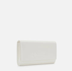 Elisabetta Franchi Borsa a mano in vera pelle color Avorio logo in rilievo PE26 PE26