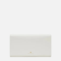 Elisabetta Franchi Borsa a mano in vera pelle color Avorio logo in rilievo PE26 PE26