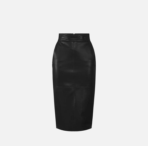 Elisabetta Franchi Gonna Nappa con Logo in rilievo PE26