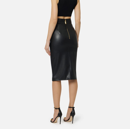 Elisabetta Franchi Gonna Nappa con Logo in rilievo PE26