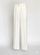 Vicolo – Pantalone Donna Burro a Vita Alta con Gamba Dritta | PE26