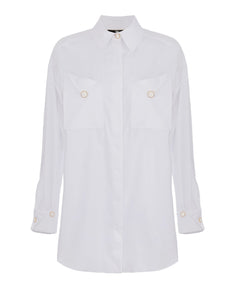 CAMICIA BIANCO CON DETTAGLI LOGATI ELISABETTA FRANCHI