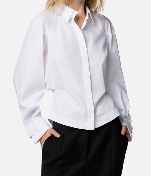 CAMICIA BIANCO CON ARRICCIATURA ELISABETTA FRANCHI