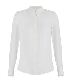 CAMICIA AVORIO IN GEORGETTE CON STAMPA LOGATA ELISABETTA FRANCHI