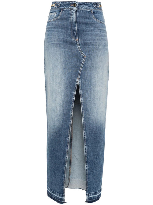 ELISABETTA FRANCHI GONNA LUNGA IN DENIM CON SPACCO