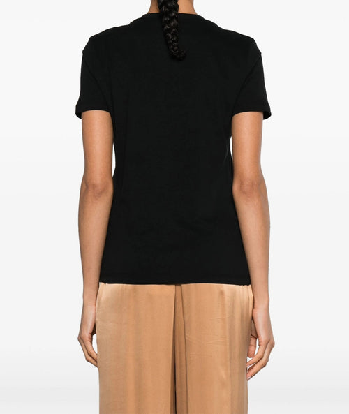 ELISABETTA FRANCHI T-SHIRT CON PLACCA LOGO NERO