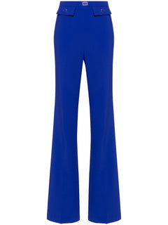 ELISABETTA FRANCHI PANTALONE A PALAZZO  CON PATTE BLUE INDACO