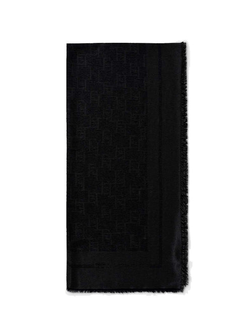 ELISABETTA FRANCHI FOULARD CON LOGO ALL OVER NERO