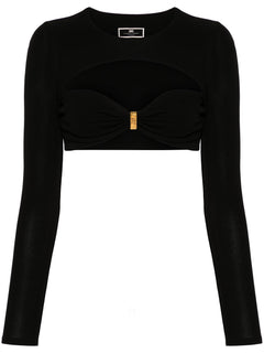 ELISABETTA FRANCHI MAGLIA CROPPED NERO