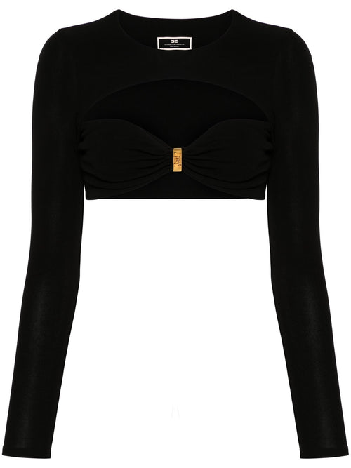 ELISABETTA FRANCHI MAGLIA CROPPED NERO