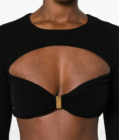 ELISABETTA FRANCHI MAGLIA CROPPED NERO