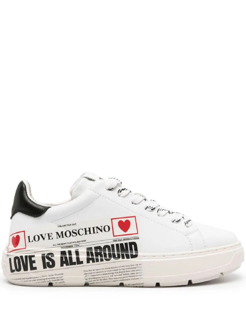 SNEAKERS BIANCO CON STAMPA ALL OVER LOVE MOSCHINO