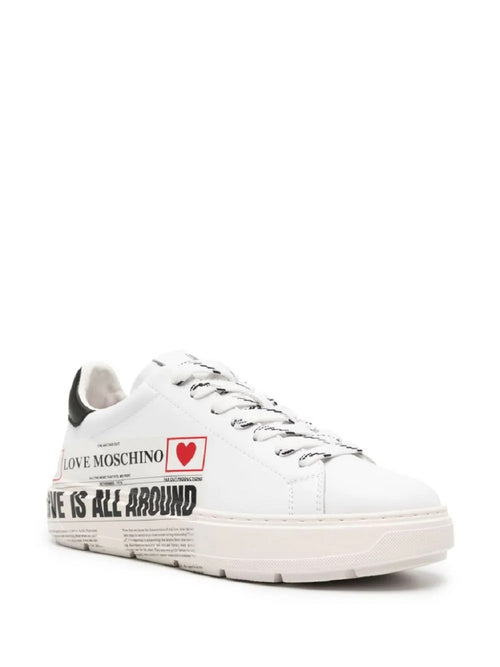 SNEAKERS BIANCO CON STAMPA ALL OVER LOVE MOSCHINO