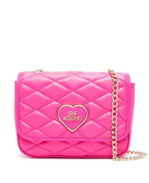 BORSA FUXIA A TRACOLLA TRAPUNTATA LOVE MOSCHINO