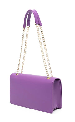 LOVE MOSCHINO BORSA CON LOGO STRASS VIOLA