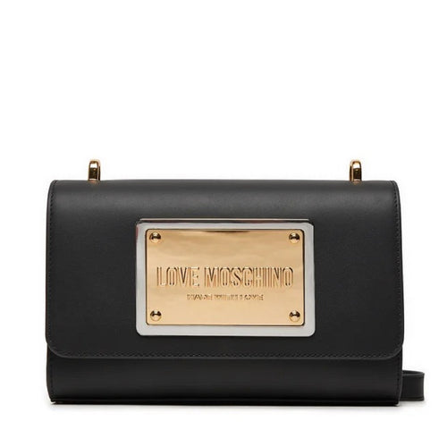 LOVE MOSCHINOBORSA A TRACOLLA CON PLACCA ORO NERO