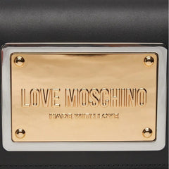 LOVE MOSCHINOBORSA A TRACOLLA CON PLACCA ORO NERO