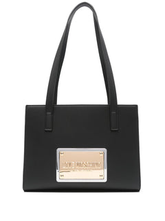 LOVE MOSCHINO BORSA A MANO CON PLACCA LOGATA NERO