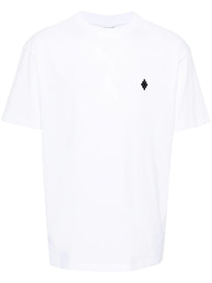 MARCELO BURLON COUNTY OF MILAN T-SHIRT CON LOGO CUCITO BIANCO