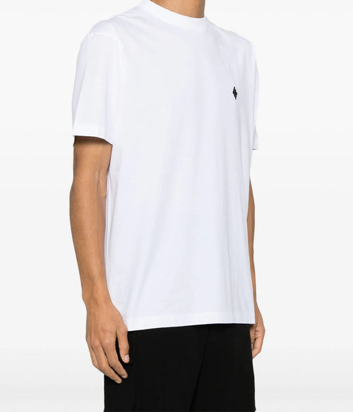 MARCELO BURLON COUNTY OF MILAN T-SHIRT CON LOGO CUCITO BIANCO