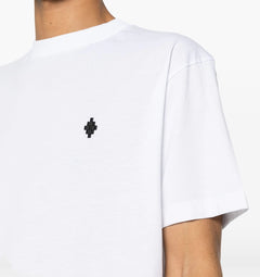 MARCELO BURLON COUNTY OF MILAN T-SHIRT CON LOGO CUCITO BIANCO