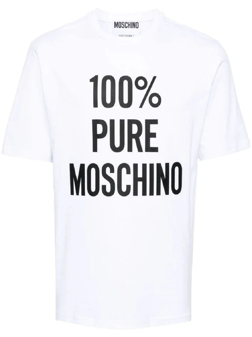 MOSCHINO COUTURE T-SHIRT CON SCRIITA LOGATA BIANCO