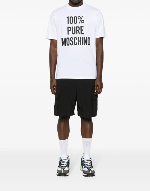 MOSCHINO COUTURE T-SHIRT CON SCRIITA LOGATA BIANCO