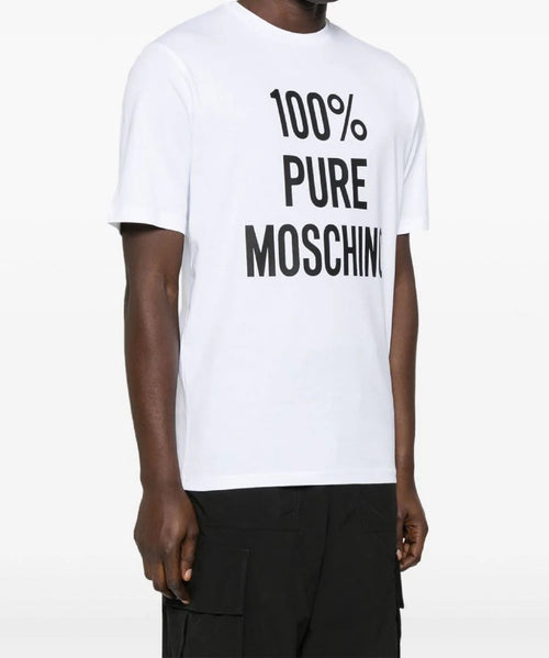 MOSCHINO COUTURE T-SHIRT CON SCRIITA LOGATA BIANCO