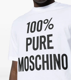 MOSCHINO COUTURE T-SHIRT CON SCRIITA LOGATA BIANCO