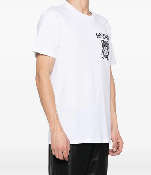 MOSCHINO COUTURE T-SHIRT BIANCO CON TEDDY LOGATA