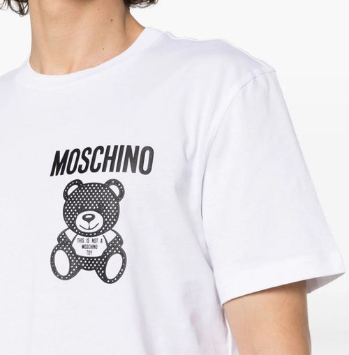 MOSCHINO COUTURE T-SHIRT BIANCO CON TEDDY LOGATA