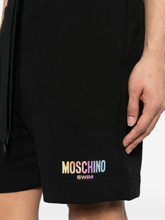 MOSCHINO SWIM UNDERWEAR  BERMUDA NERO CON LOGO