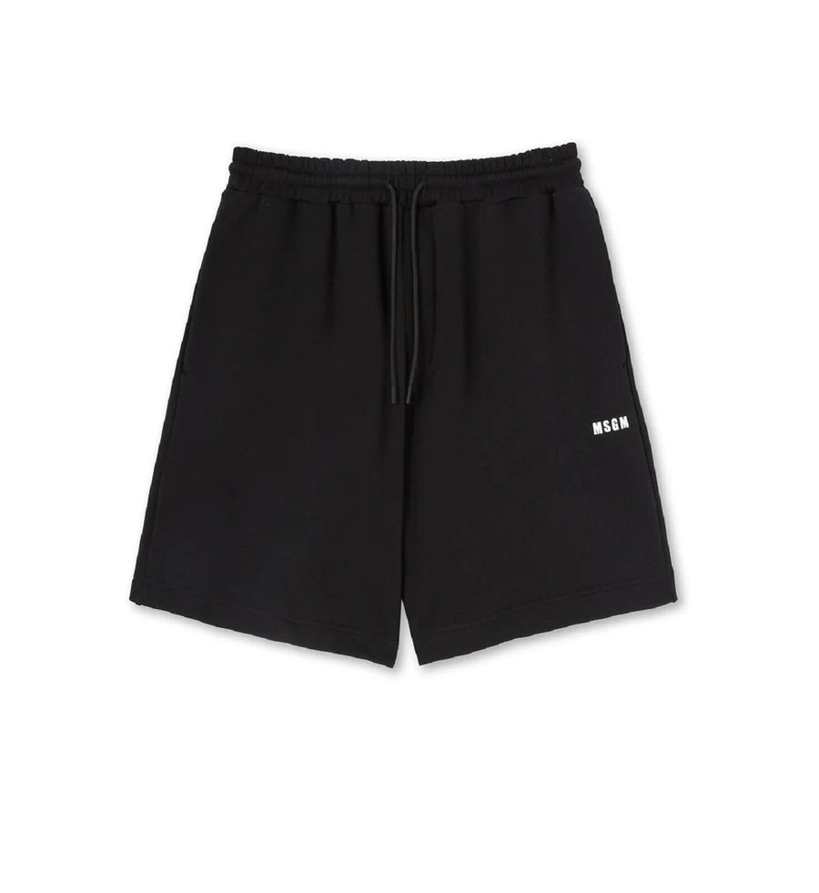MSGM BERMUDA NERO CON LOGO