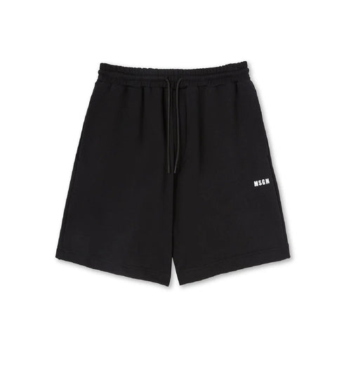 MSGM BERMUDA NERO CON LOGO