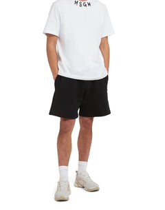 MSGM BERMUDA NERO CON LOGO