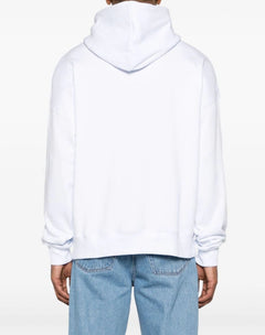 MSGM FELPA BIANCO CON CAPPUCCIO LOGATA