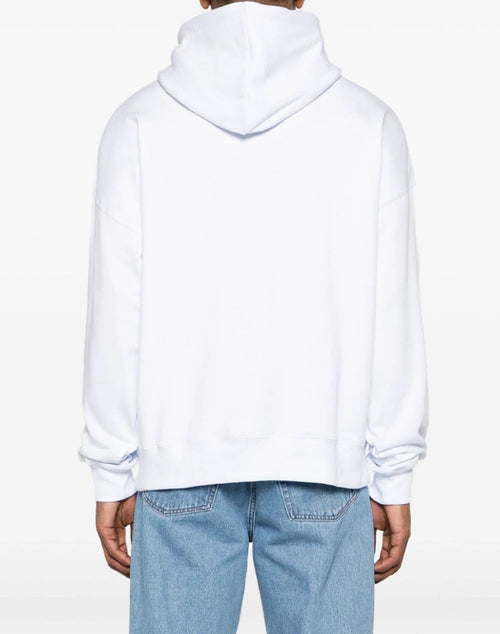 MSGM FELPA BIANCO CON CAPPUCCIO LOGATA