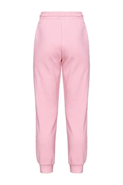 PINKO PANTALONE DI TUTA CON LOGO CUCITO ROSA