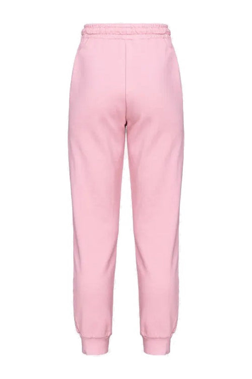 PINKO PANTALONE DI TUTA CON LOGO CUCITO ROSA