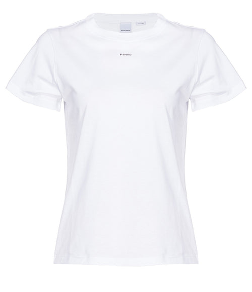 PINKO T-SHIRT CON LOGO STAMPATO BIANCO