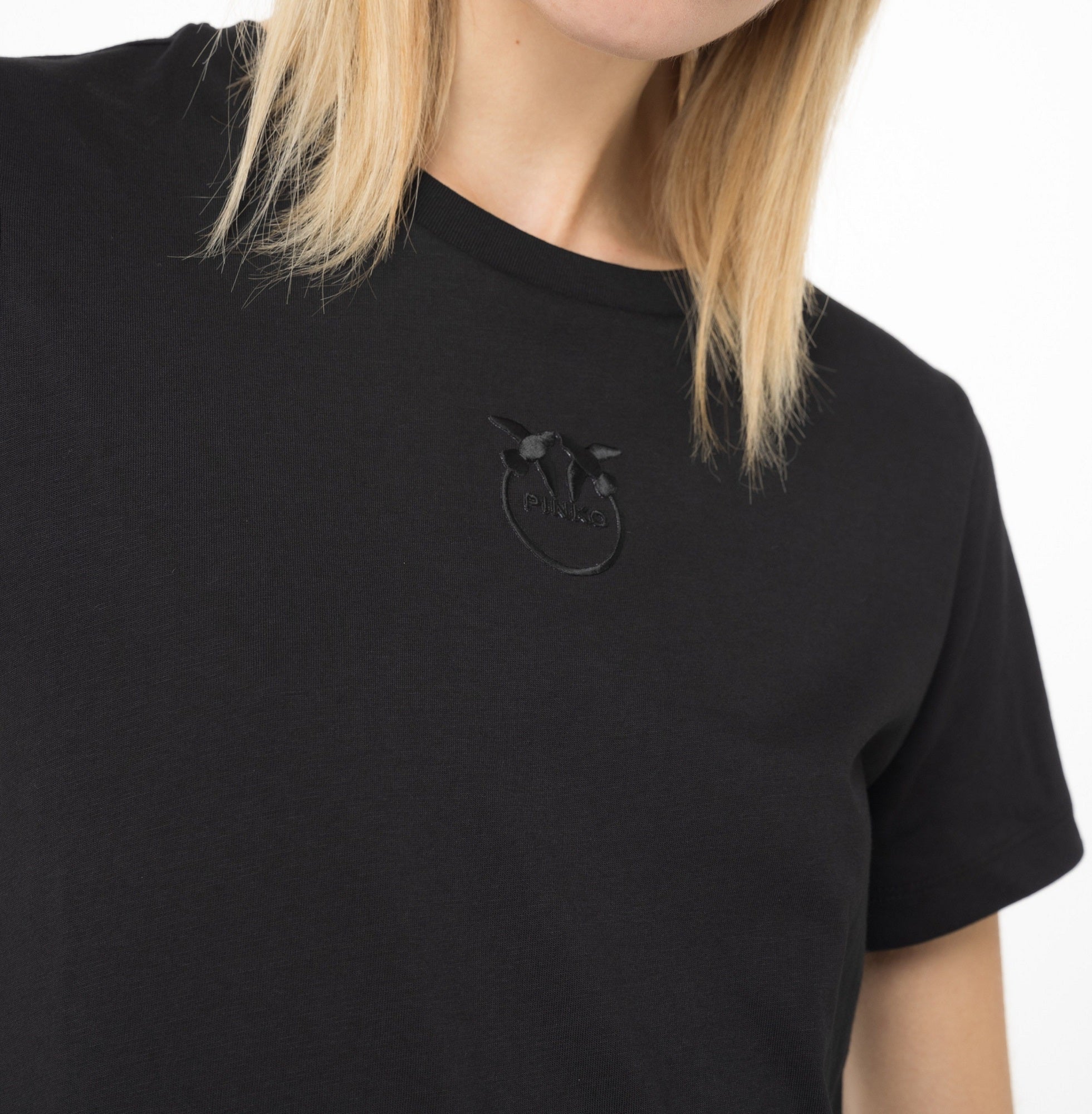 PINKO T-SHIRT CON STAMPA LOGO NERO – Blackout Fashion Taranto