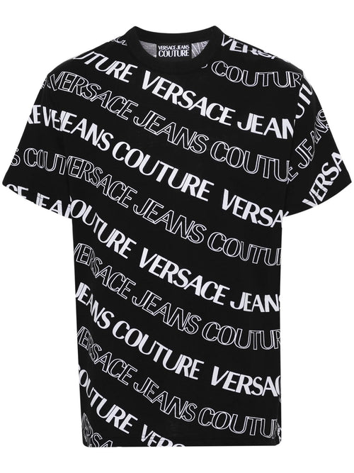 VERSACE JEANS COUTURE T-SHIRT NERO CON LOGO