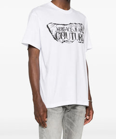 VERSACE JEANS COUTURE T-SHIRT CON STAMPA BIANCO