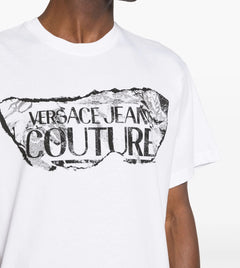 VERSACE JEANS COUTURE T-SHIRT CON STAMPA BIANCO