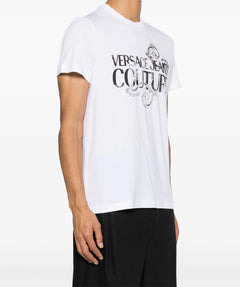 VERSACE JEANS COUTURE T-SHIRT BIANCO CON STAMPA LOGATA