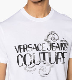 VERSACE JEANS COUTURE T-SHIRT BIANCO CON STAMPA LOGATA