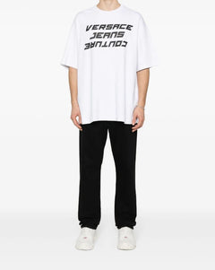 VERSACE JEANS COUTURE T-SHIRT BIANCO CON STAMPA LOGATA