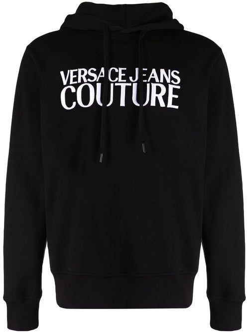 VERSACE JEANS COUTURE FELPA NERO CON LOGO CENTRALE