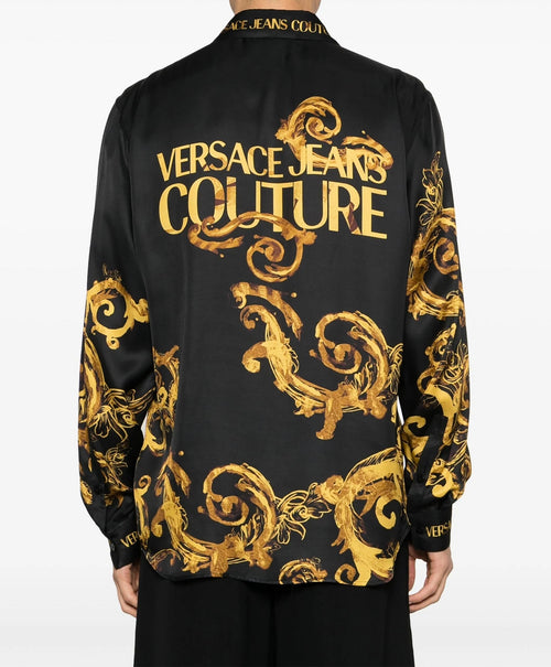 VERSACE JEANS COUTURE CAMICIA BAROCCA CON LOGO SUL RETRO ORO